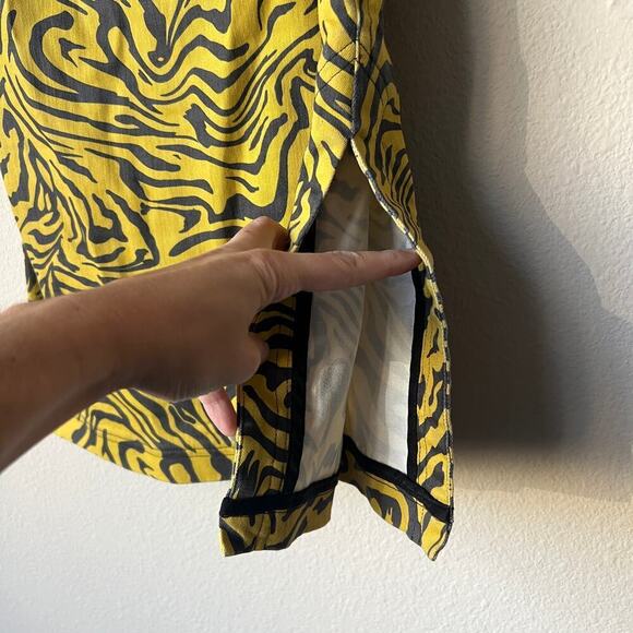 Miaou Lotte Mini Dress Yellow Zebra Size Small - Picture 4 of 6